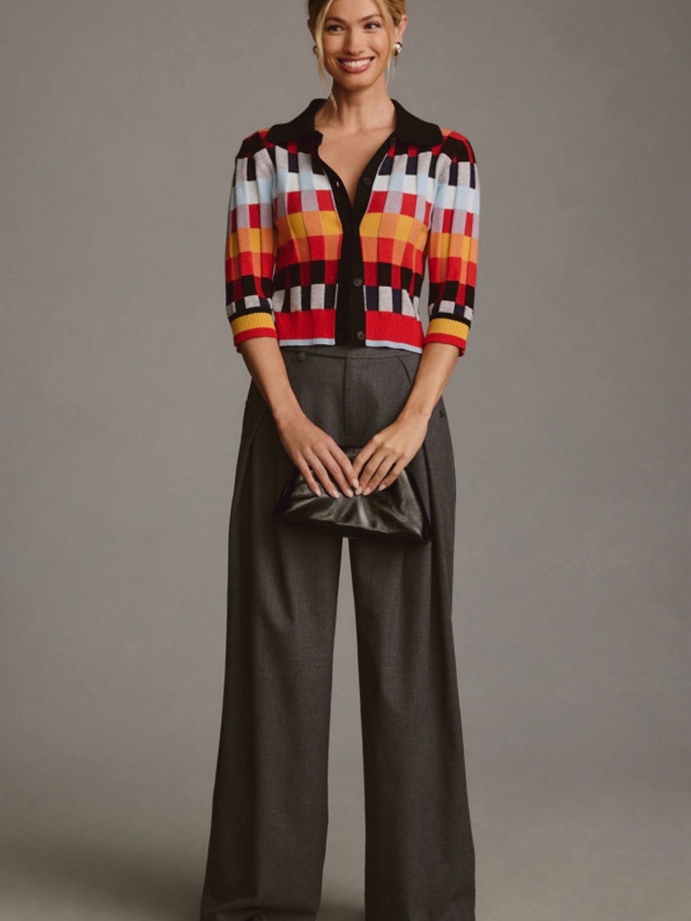 Maeve Cropped Geometric Cardigan - XL - Picture 2 of 7